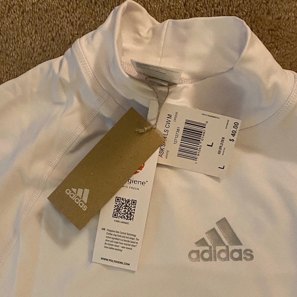 Adidas White Performance Long Sleeve Top - Picture 2 of 3